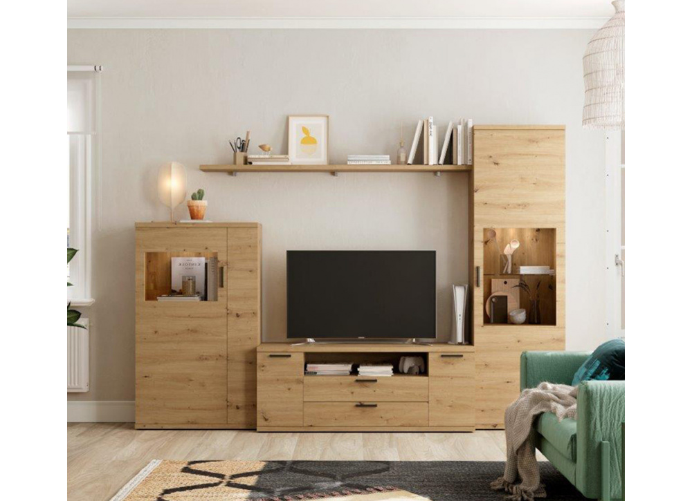 MUEBLE PARA SALON GAIA ORIENTACIÓN VITRINA DERECHA COLOR LIBRERIA ARTISAN