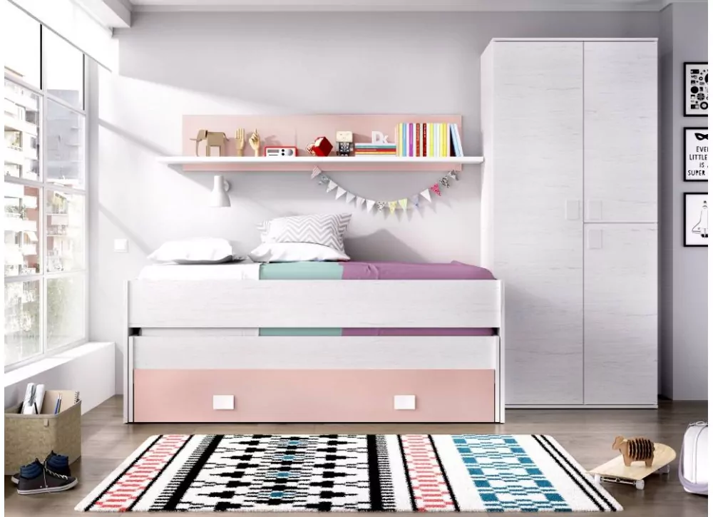 Comprar cama compacta barataPrecio camas nido en muebles  ELIGE EL  COLOR rosa talco