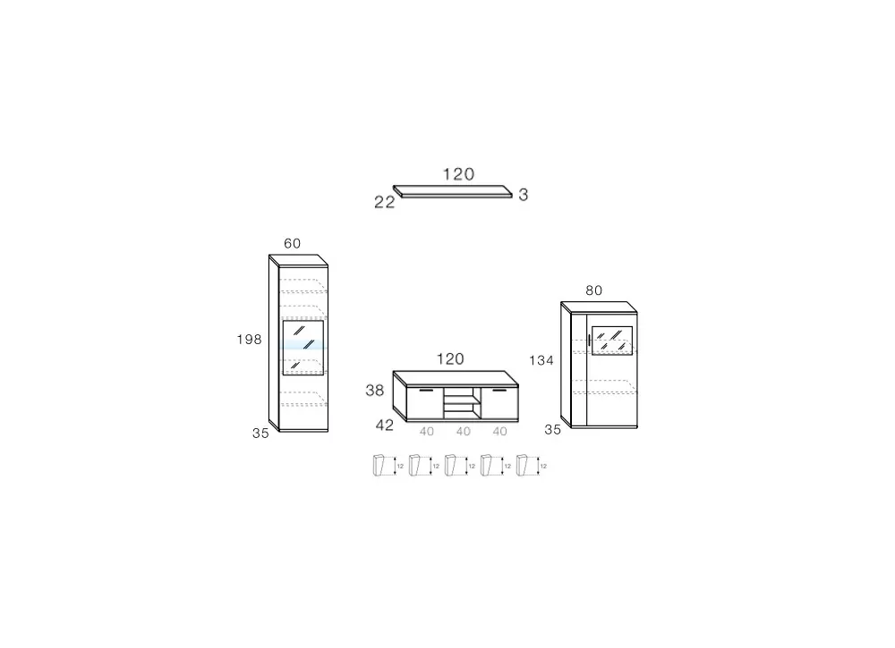 Mobiliário para sala de estar CRONOS