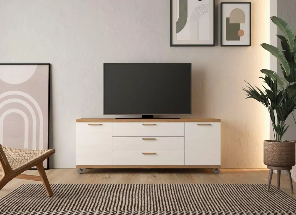 COMPOSICIÓN MUEBLE DE TV de color BLANCO · ☑️Las mejores mesas para TV