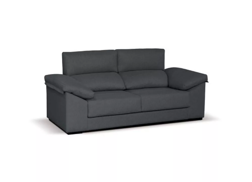 Sofá 2 plazas con asientos deslizantes, respaldos reclinables, 2 pufs -  Toledo - Don Baraton: tienda de sofás, colchones y muebles