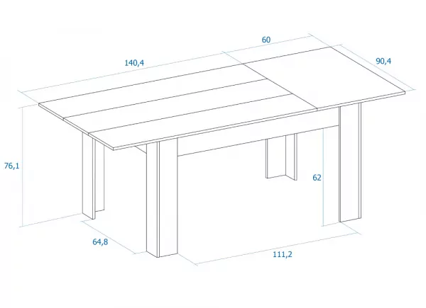 Mesa de comedor extensible lateral RENDER Mesa de comedor extensible lateral RENDER