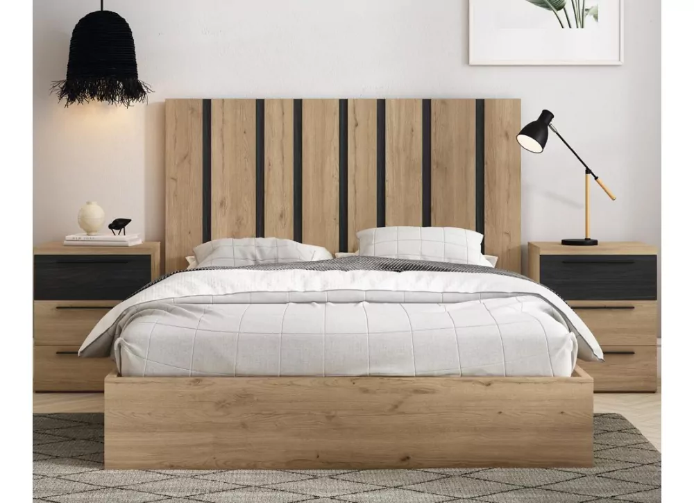 Cabecero con patas de madera para cama de 150 cm