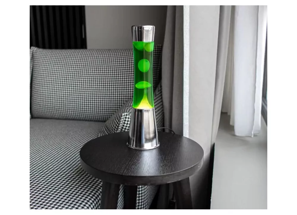 Lâmpada de lava amarela e verde HALLEY