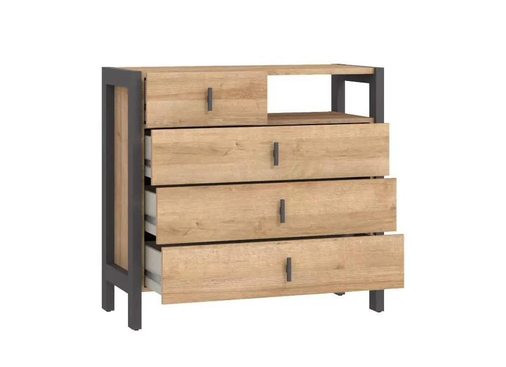 Cómoda de 4 cajones con guías VARSOVIA Cómoda de 4 cajones con guías VARSOVIA