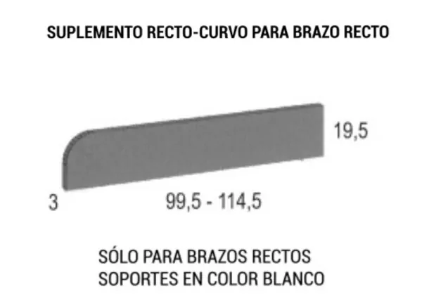 Suplemento para brazo recto CLEO Suplemento para brazo recto CLEO