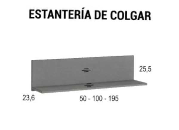 Estantería para colgar en pared sin divisiones CLEO Estantería para colgar en pared sin divisiones CLEO