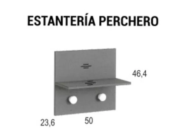 Estantería perchero con 1 divisor horizontal CLEO Estantería perchero con 1 divisor horizontal CLEO