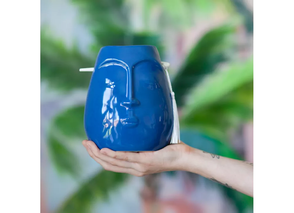 Vaso TIKI de grés étnico