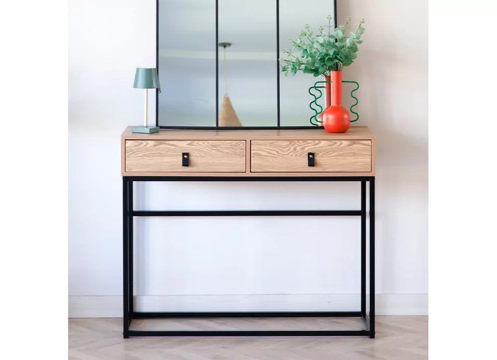 Consola HELSINKI com duas gavetas Consola HELSINKI com duas gavetas