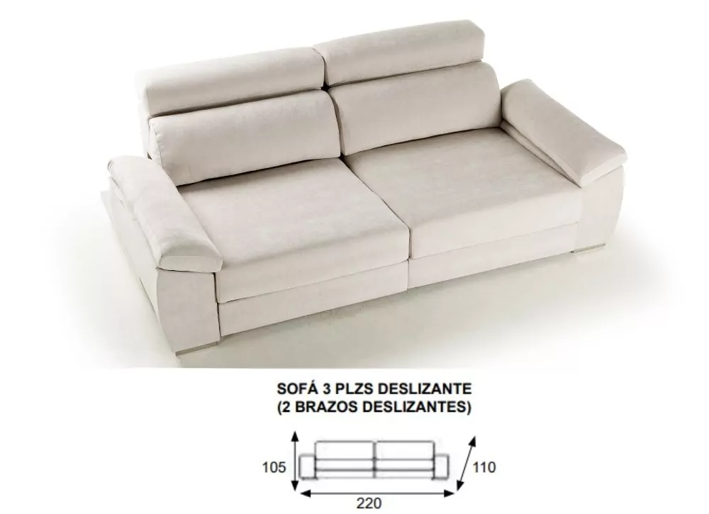 Sofá de 3 ó 4 plazas convertible en chaisse longue TORINI Sofá de 3 ó 4 plazas convertible en chaisse longue TORINI