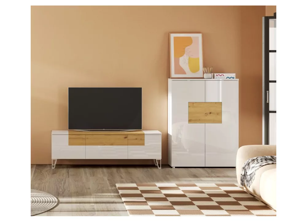 Librería de salón frente lacado LAREDO