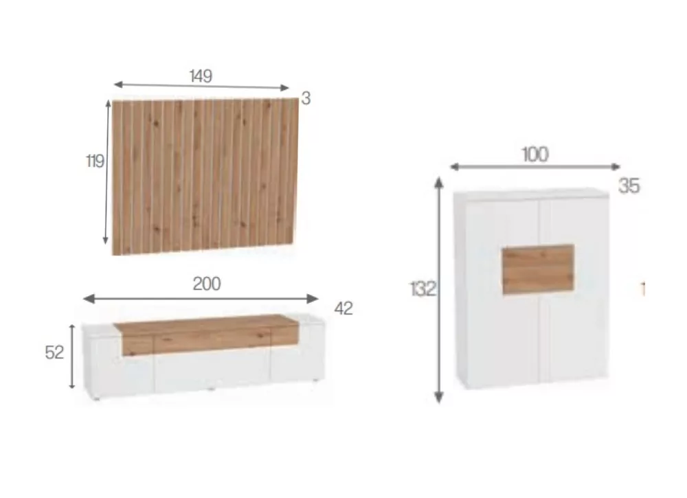 Estante de salão com frente laqueada SUANCES