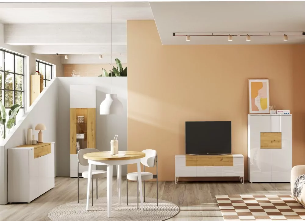 Mesa de jantar redonda fixa ou extensível CANTÁBRICO Mesa de jantar redonda fixa ou extensível CANTÁBRICO