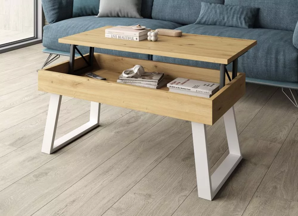 Mesa de centro elevable pata trapecio CANTABRICO Mesa de centro elevable pata trapecio CANTABRICO