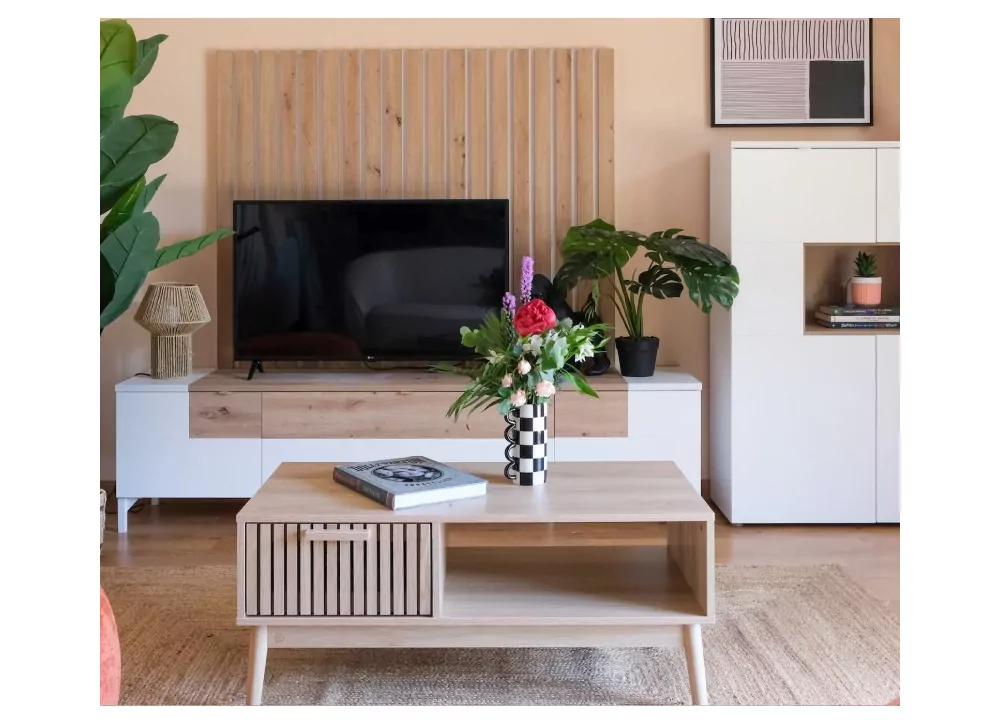 Módulo tv 2 puertas + cajón y patas LUENA Módulo tv 2 puertas + cajón y patas LUENA