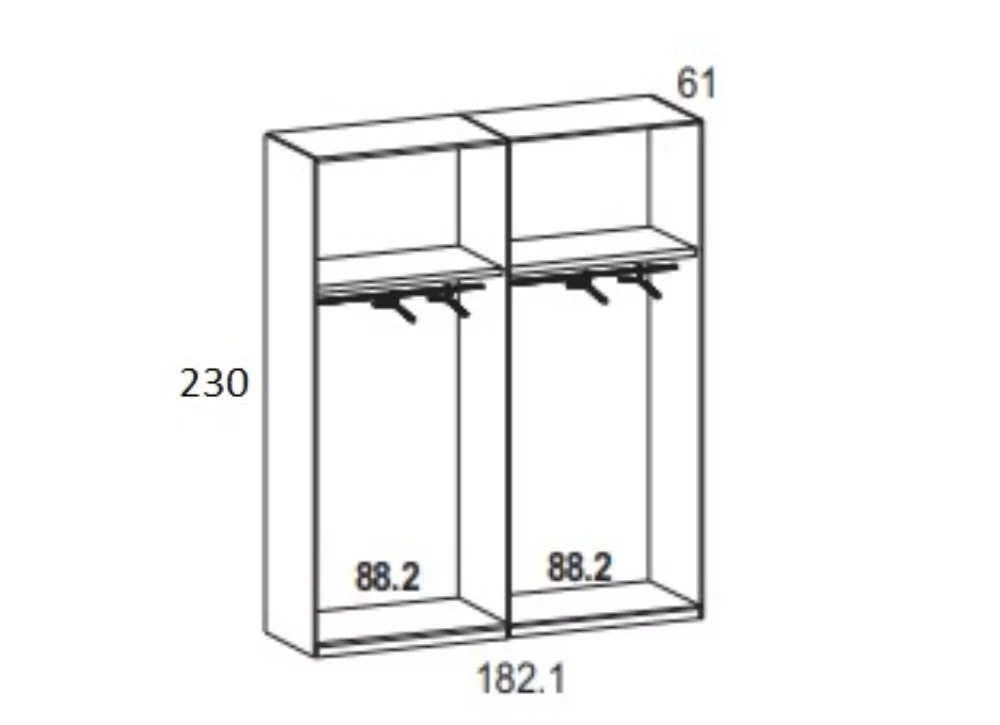 Armario de 4 puertas batientes ECLIPSE