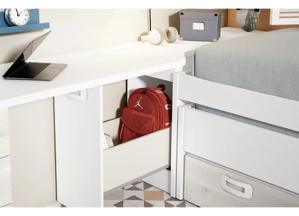 Escritorio zona de estudio con cajonera y arcón CLEO Escritorio zona de estudio con cajonera y arcón CLEO