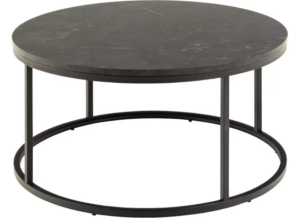 Mesa de centro redonda tampo efeito mármore SIGNE Mesa de centro redonda tampo efeito mármore SIGNE