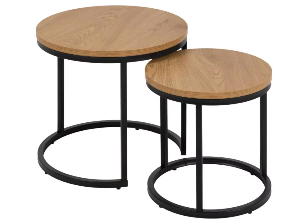 Juego 2 mesas de centro redondas MAYA Juego 2 mesas de centro redondas MAYA