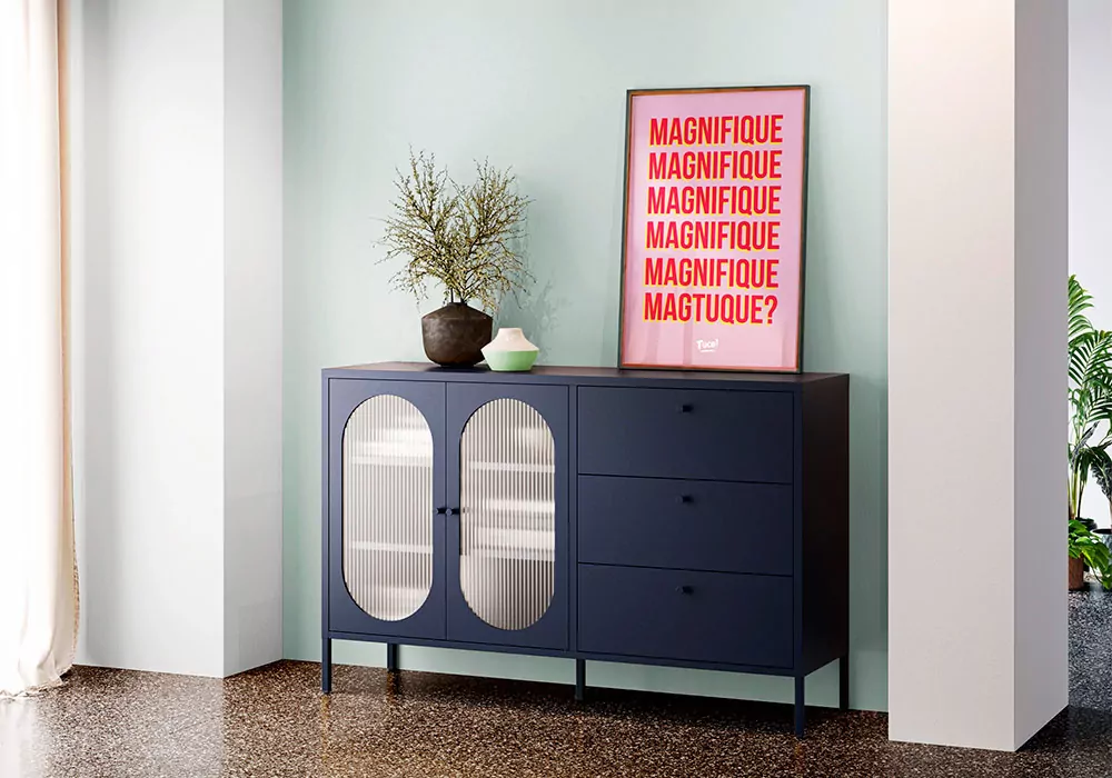 Aparador 2 puertas y 3 cajones metálico COLORS Aparador 2 puertas y 3 cajones metálico COLORS