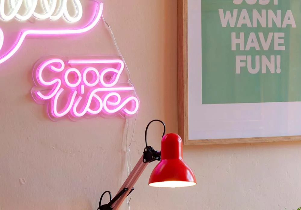 Rosa decoração verde boas vibrações