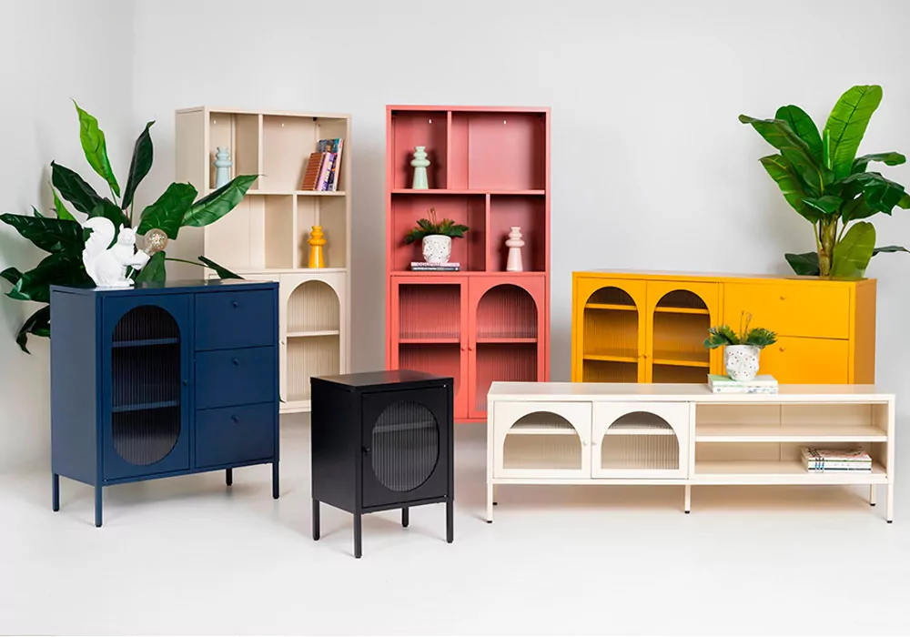 Aparador 1 porta e 3 gavetas metálico COLORS