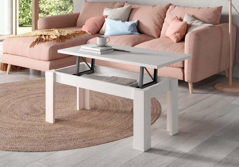 Mesa de centro elevable pata en L CANTABRICO