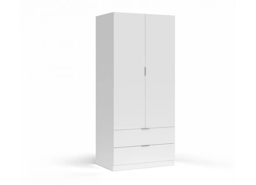 White Armoire - Armario de almacenamiento de ropa para dormitorio con 2  cajones