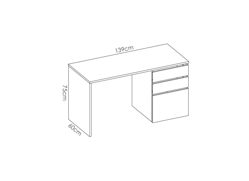 Mesa de escritorio extensible Seven - Blanco Brillo - Venca - MKP000202594
